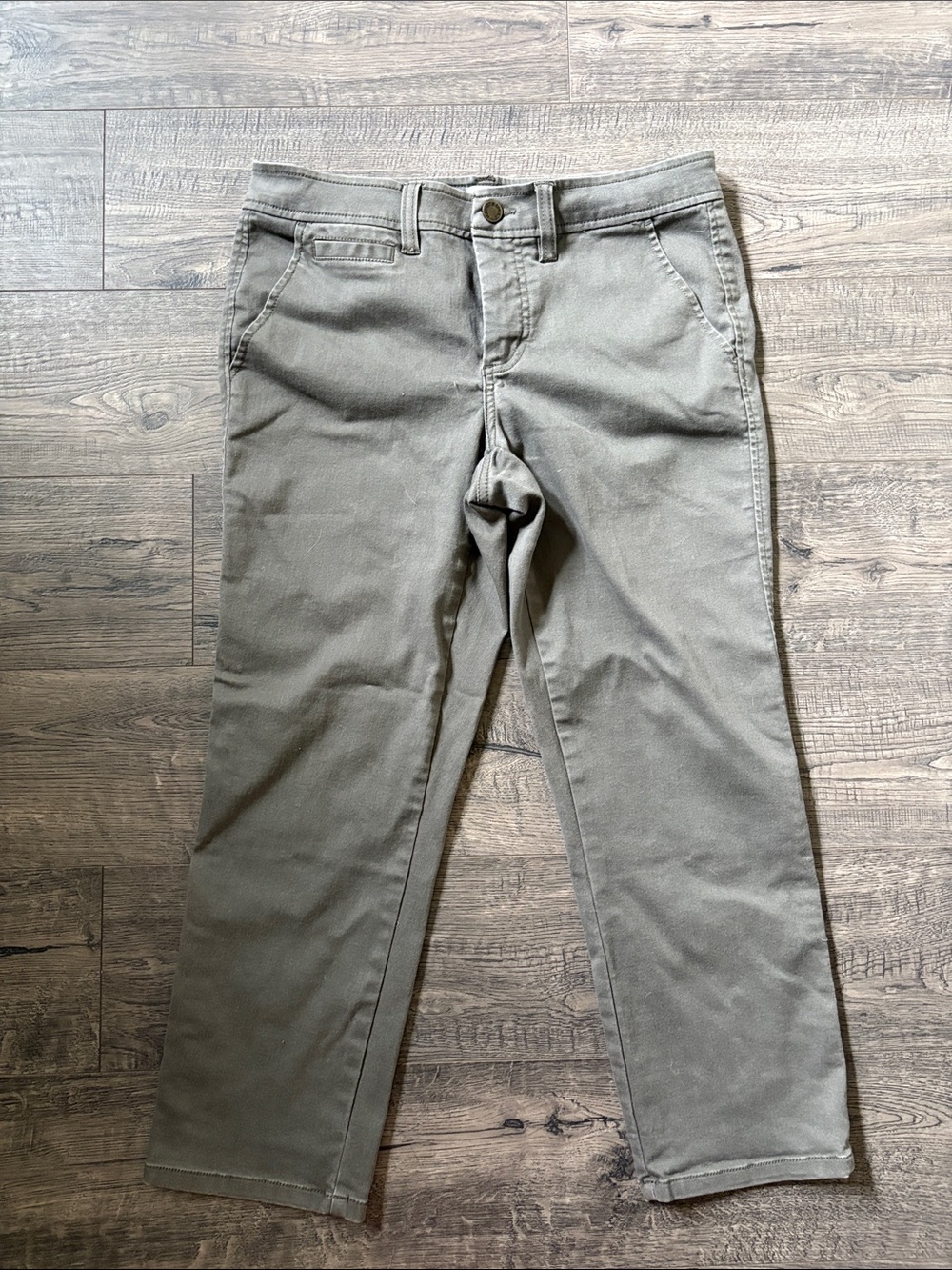 Market & Spruce Olive-Tone Pants with Branded Waist Label